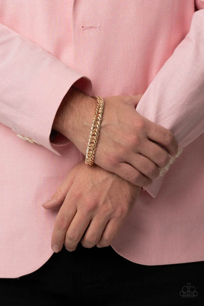 Paparazzi-On The Up and UPPERCUT - Men's Gold Bracelet