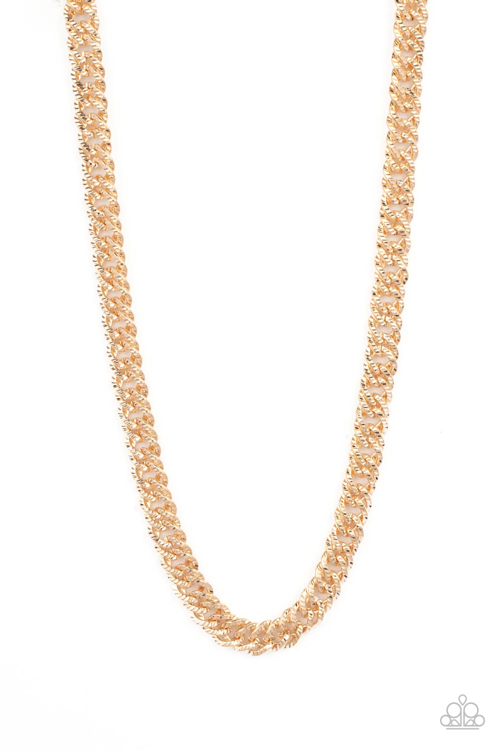 Paparazzi-Urban Uppercut - Men's Gold Necklace