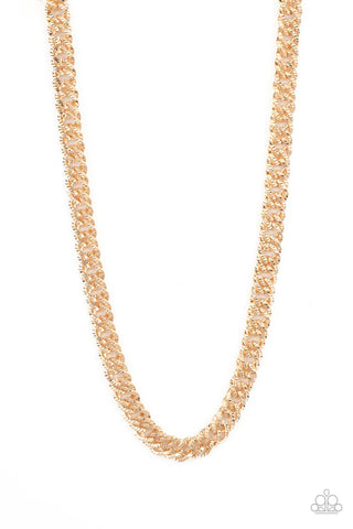 Paparazzi-Urban Uppercut - Men's Gold Necklace