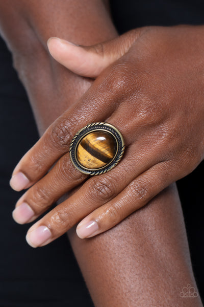 Paparazzi-Stone Terrarium - Brass Ring