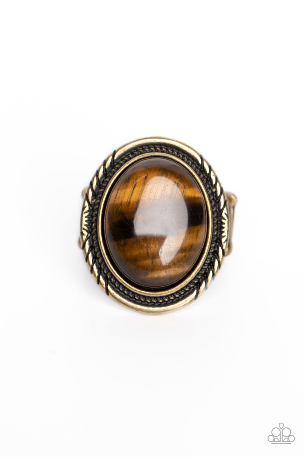 Paparazzi-Stone Terrarium - Brass Ring