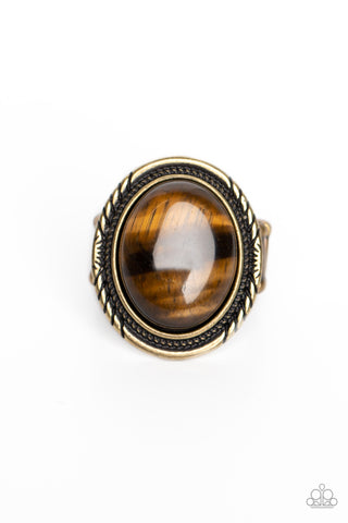 Paparazzi-Stone Terrarium - Brass Ring