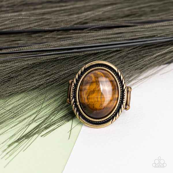 Paparazzi-Stone Terrarium - Brass Ring
