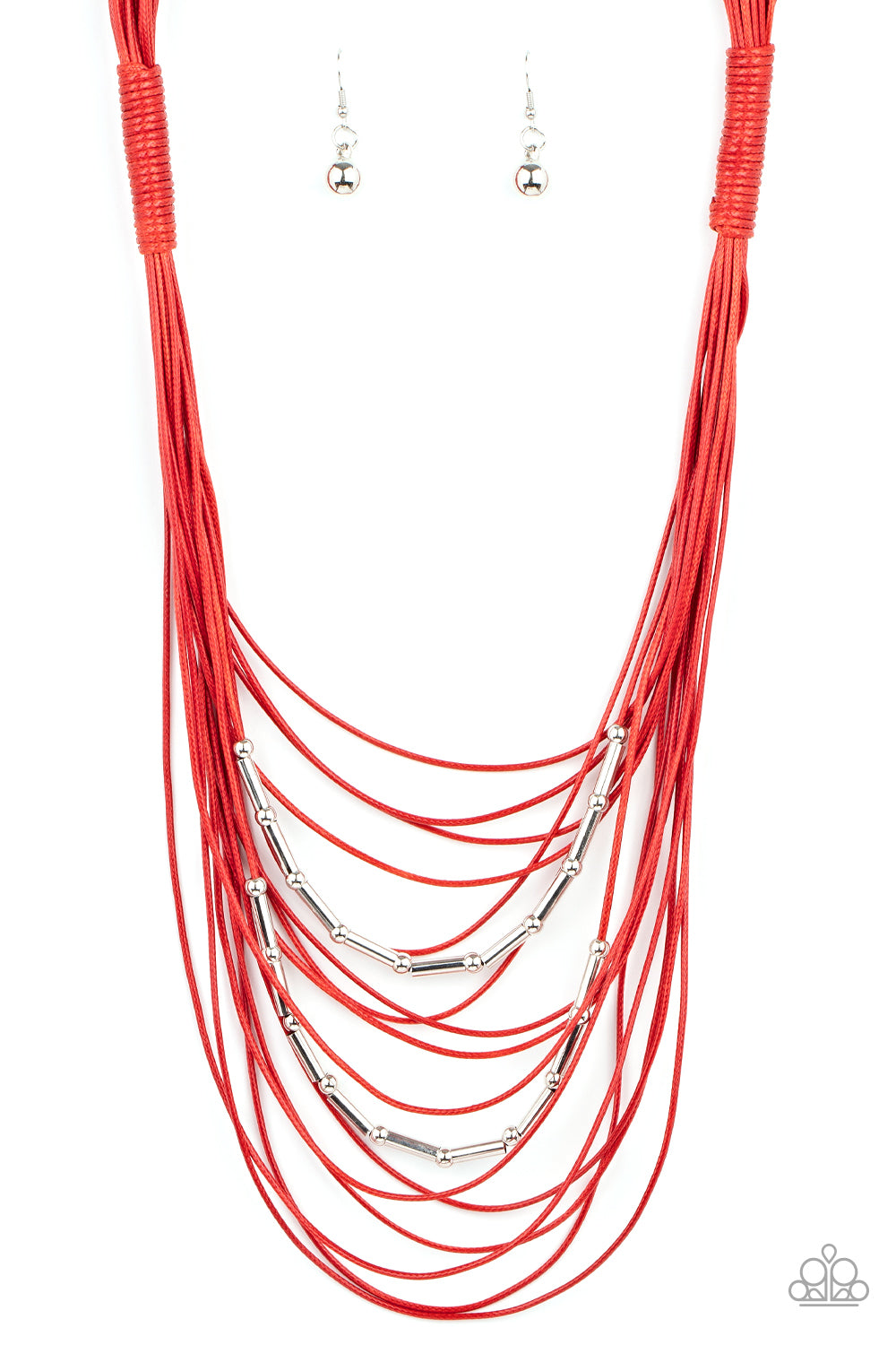 Paparazzi-Nice CORD-ination - Red Earring