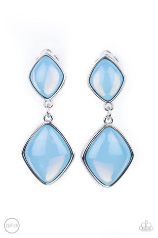 Double Dipping Diamonds Blue Clip-On Earring