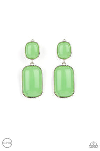 Meet Me At The Plaza Green Clip-On Earring