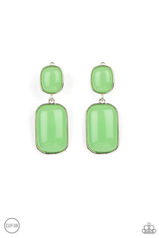 Meet Me At The Plaza Green Clip-On Earring