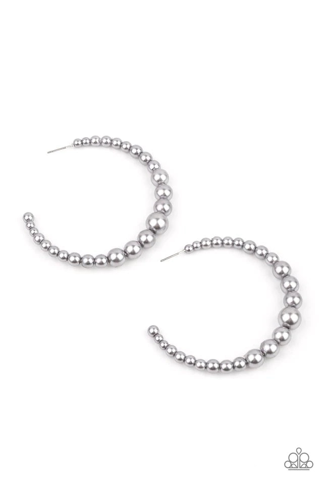 Glamour Graduate Silver Hoop Earring