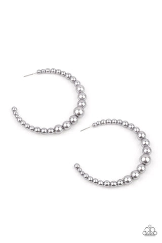 Glamour Graduate Silver Hoop Earring
