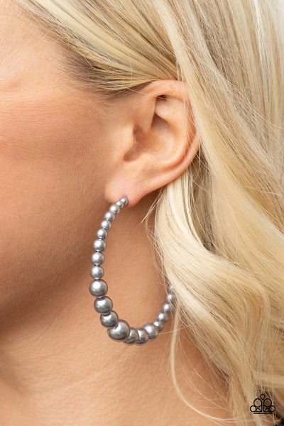 Glamour Graduate Silver Hoop Earring