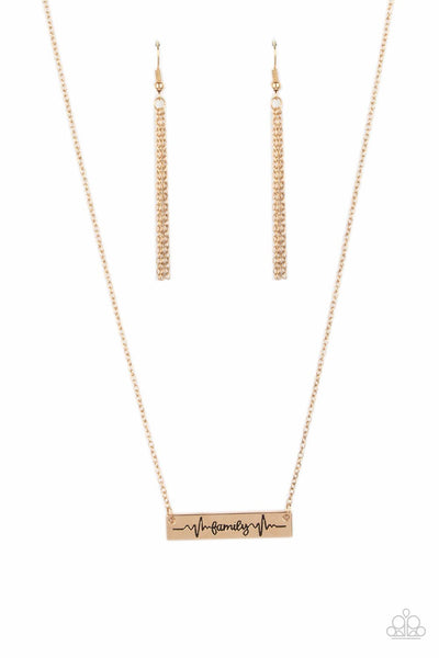 Paparazzi-Living The Mom Life - Gold Necklace