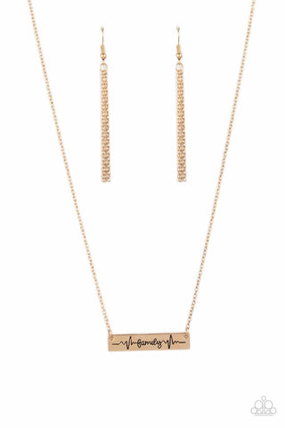 Paparazzi-Living The Mom Life - Gold Necklace
