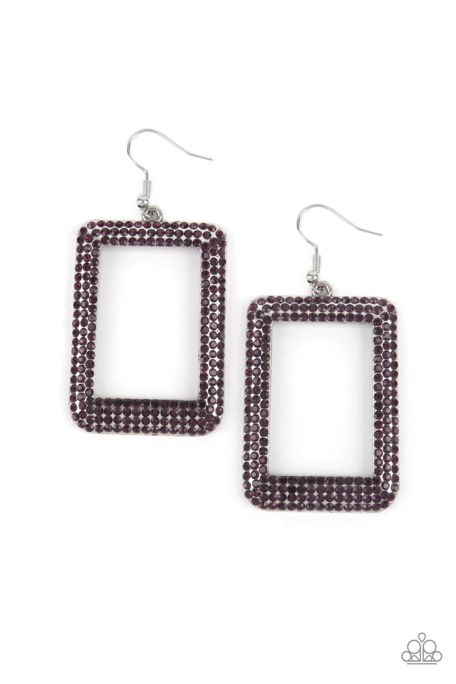 World FRAME-ous Purple Earring