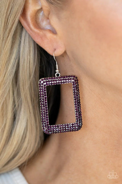 World FRAME-ous Purple Earring