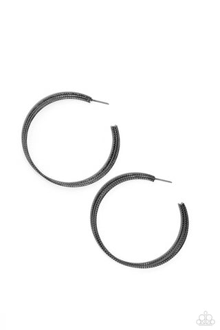 Paparazzi-Candescent Curves - Black Earring