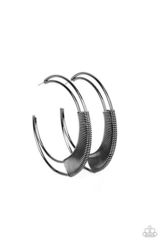 Artisan Attitude Black Hoop Earring