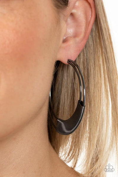Artisan Attitude Black Hoop Earring