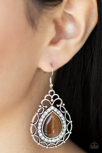 Paparazzi-Endlessly Enchanting - Brown Earring