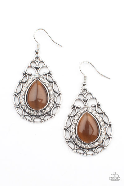 Paparazzi-Endlessly Enchanting - Brown Earring