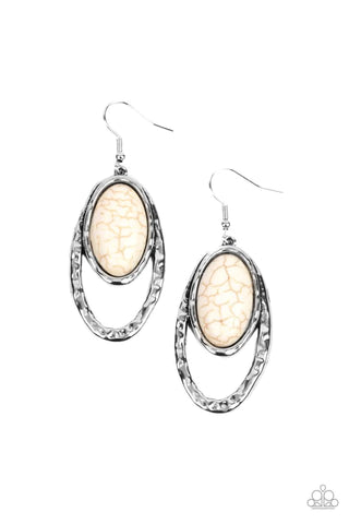Pasture Paradise White Earring