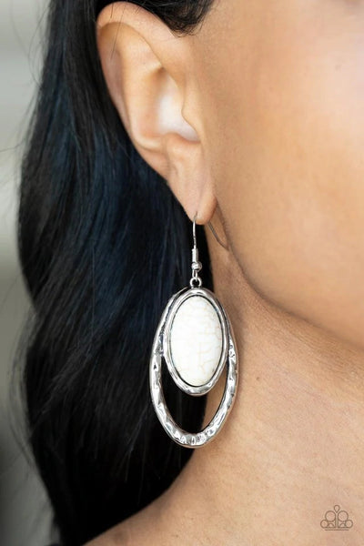 Pasture Paradise White Earring