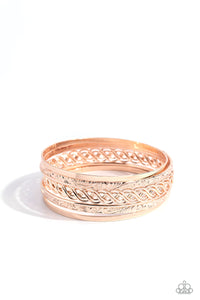 Paparazzi-Stockpiled Shimmer - Rose Gold Bracelet