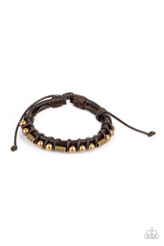 Paparazzi Bronco Brawler - Men Brass Bracelet