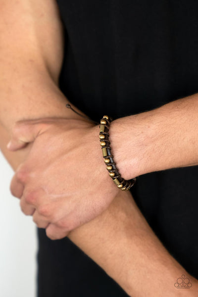 Paparazzi Bronco Brawler - Men Brass Bracelet