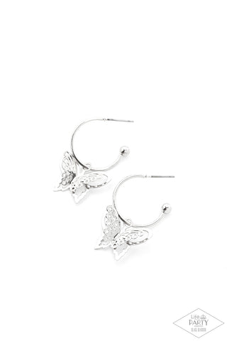 Paparazzi-Butterfly Freestyle - Silver Earring