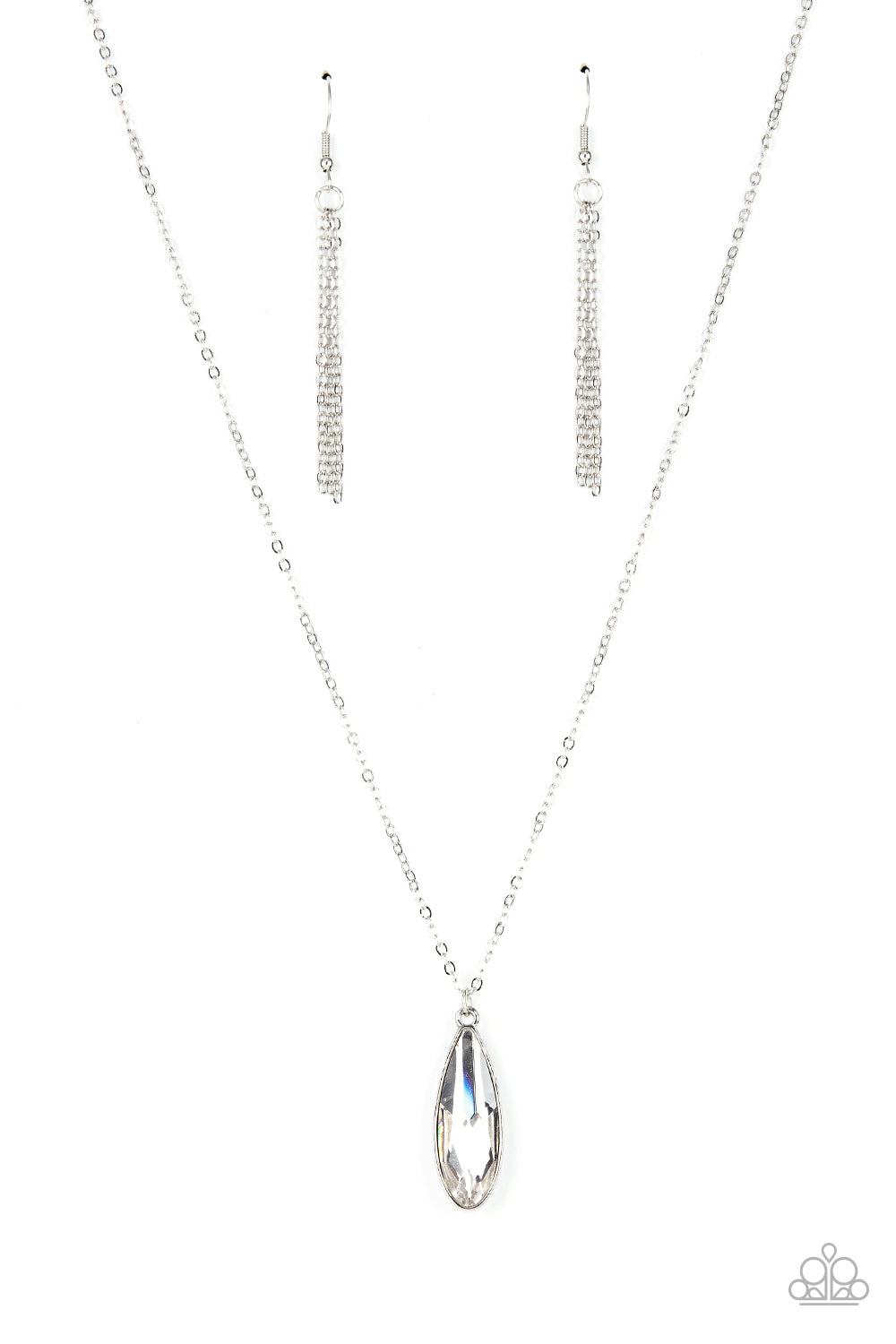 Paparazzi-Prismatically Polished - White Necklace