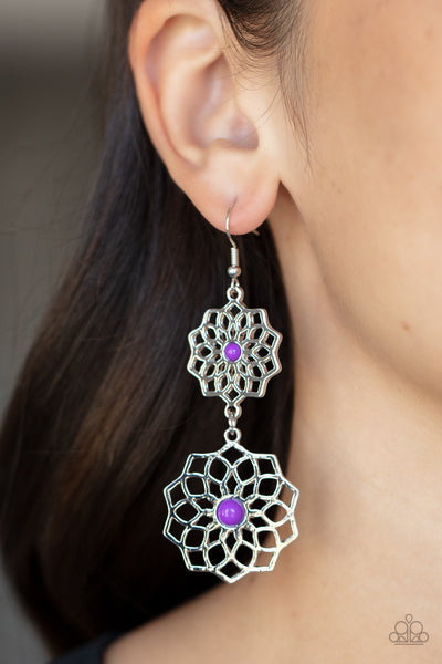 Paparazzi-Posh Posy - Purple Earring