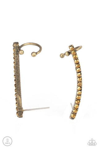 Give Me The SWOOP Brass Post-Crawler Earring