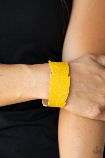 Paparazzi-Whimsically Winging It - Yellow Bracelet