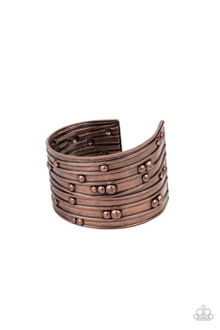 Paparazzi-Mechanical Motif - Copper Bracelet
