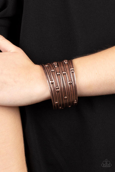 Paparazzi-Mechanical Motif - Copper Bracelet