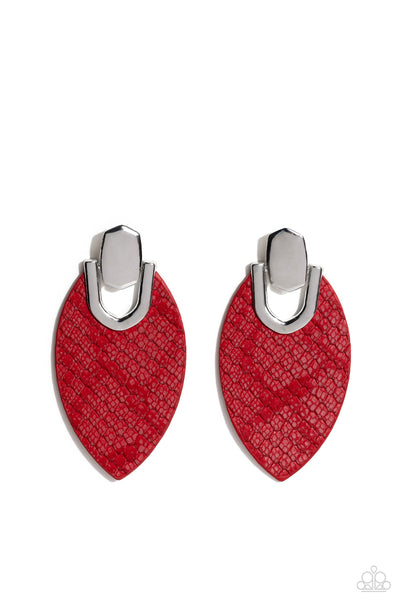 Paparazzi-Wildly Workable - Red Earring