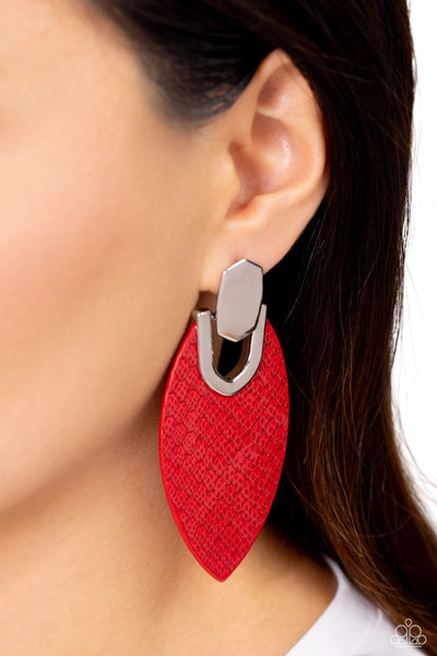 Paparazzi-Wildly Workable - Red Earring