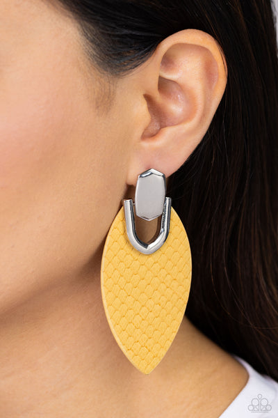 Paparazzi-Wildly Workable - Yellow Earring