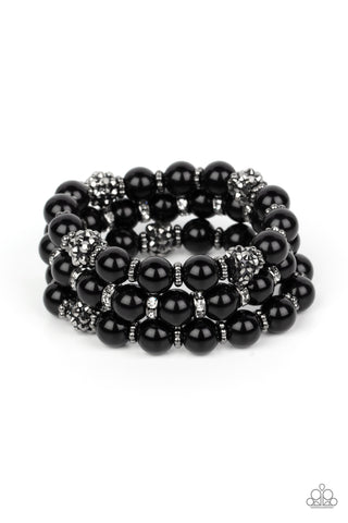 Paparazzi-Poshly Packing - Black Bracelet