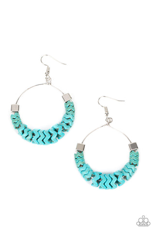 Paparazzi-Capriciously Crimped - Blue Earring