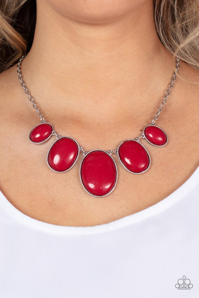 Paparazzi-Vivacious Vanity - Red Necklace