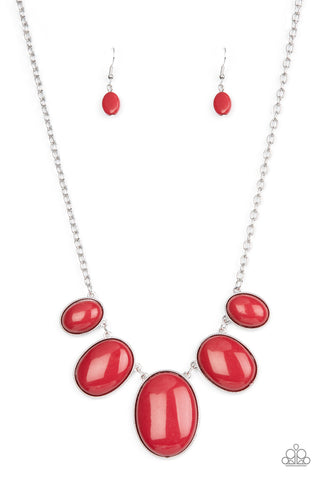 Paparazzi-Vivacious Vanity - Red Necklace