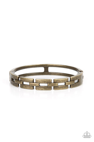 Paparazzi-Closed Circuit Strategy - Brass Bracelet
