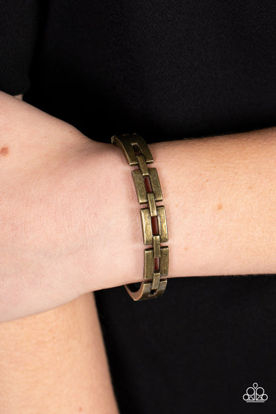 Paparazzi-Closed Circuit Strategy - Brass Bracelet