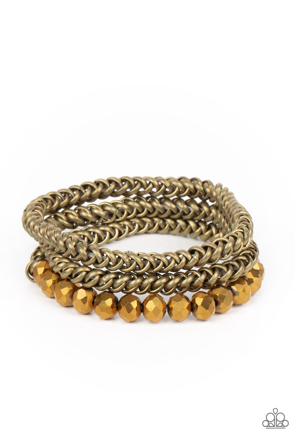Paparazzi-Gutsy and Glitzy - Brass Bracelet