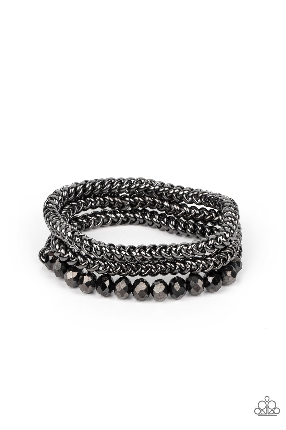 Paparazzi-Gutsy and Glitzy - Black Bracelet