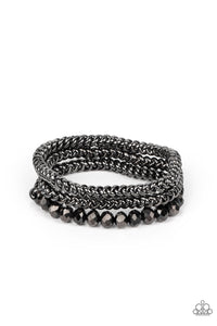 Paparazzi-Gutsy and Glitzy - Black Bracelet