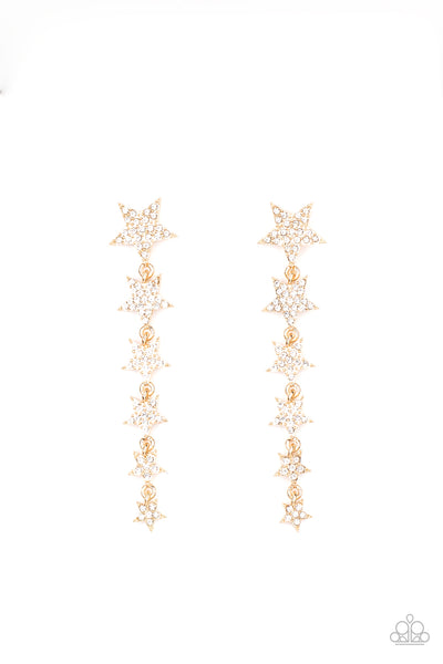 Paparazzi-Americana Attitude - Gold Earring
