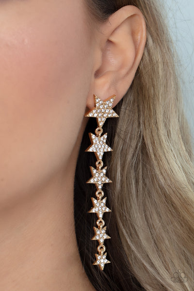 Paparazzi-Americana Attitude - Gold Earring