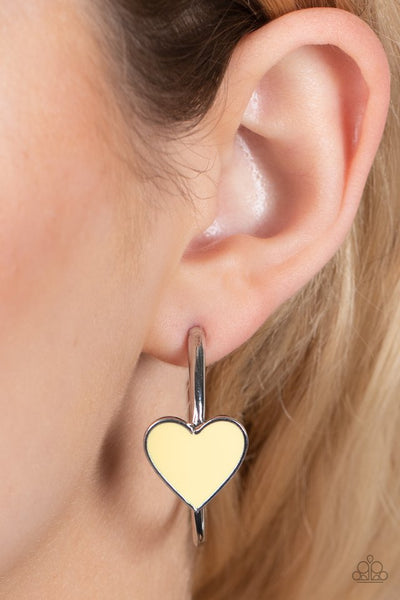 Kiss Up Yellow Hoop Earring